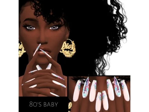 Alpha Nail Paqué VIII by acamaryllis - The Sims 4 Custom Content