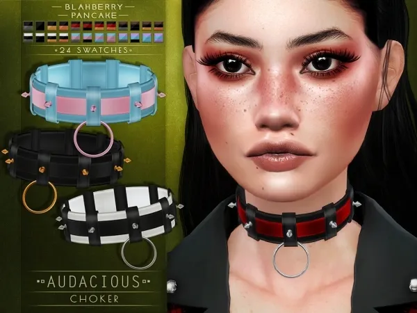Alpha Blahberry Pancake Audacious Choker by blahberry-pancake - The Sims 4 Custom Content