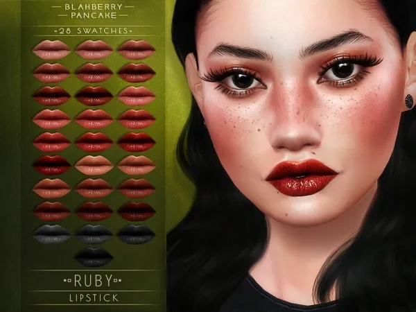 Alpha Blahberry Pancake Ruby Lipstick by blahberry-pancake - The Sims 4 Custom Content