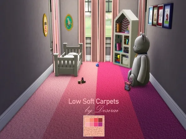 Maxis Match Low Soft Carpet Pink - The Sims 4 Custom Content