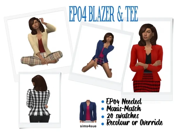 Alpha EP04 BLAZER TEE - The Sims 4 Custom Content