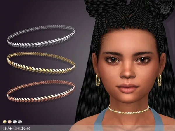 Alpha Leaf Choker For Kids - The Sims 4 Custom Content