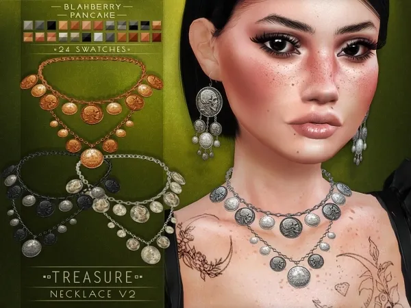 Alpha Blahberry Pancake Treasure Necklace V2 by blahberry-pancake - The Sims 4 Custom Content