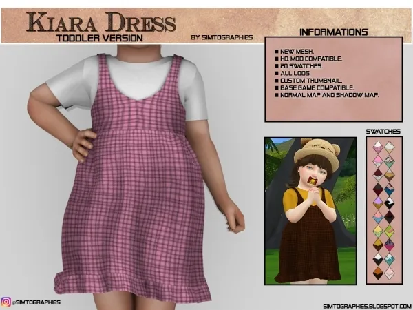 Alpha Kiara Dress (Toddler Version) - The Sims 4 Custom Content