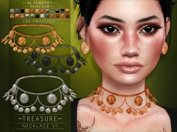 Alpha Blahberry Pancake Treasure Necklace V1 by blahberry-pancake - The Sims 4 Custom Content