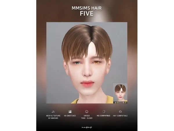 Alpha MMSIMS Hair Five Remake mmsims - The Sims 4 Custom Content