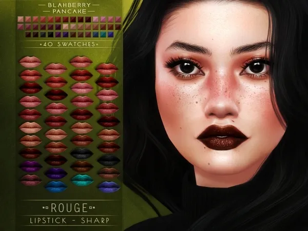 Alpha Blahberry Pancake Rouge Lipstick Sharp Version - The Sims 4 Custom Content