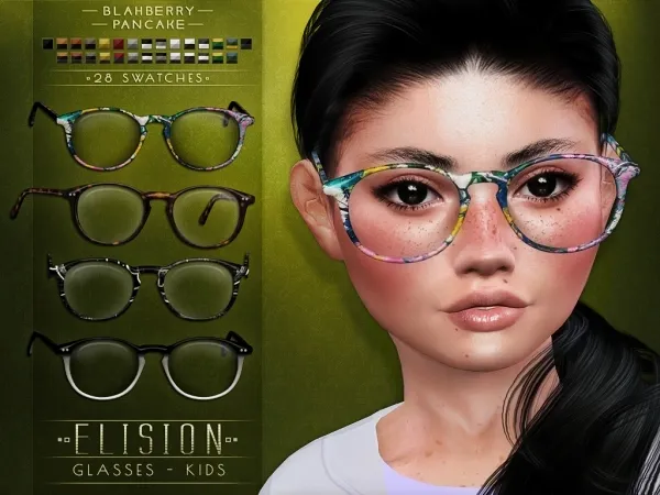 Alpha Blahberry Pancake Elision Glasses KIDS by blahberry-pancake - The Sims 4 custom content