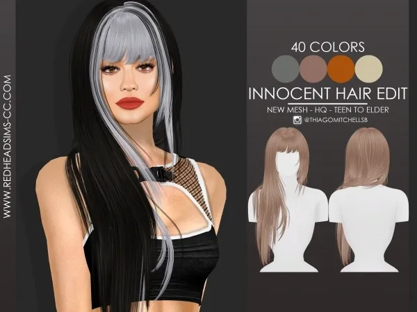Alpha INNOCENT HAIR EDIT - The Sims 4 Custom Content