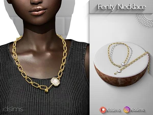 Alpha Fenty Piercing Necklace by polygoncouture - The Sims 4 custom content