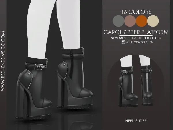 Maxis Match CAROL ZIPPER PLATFORM - The Sims 4 Custom Content