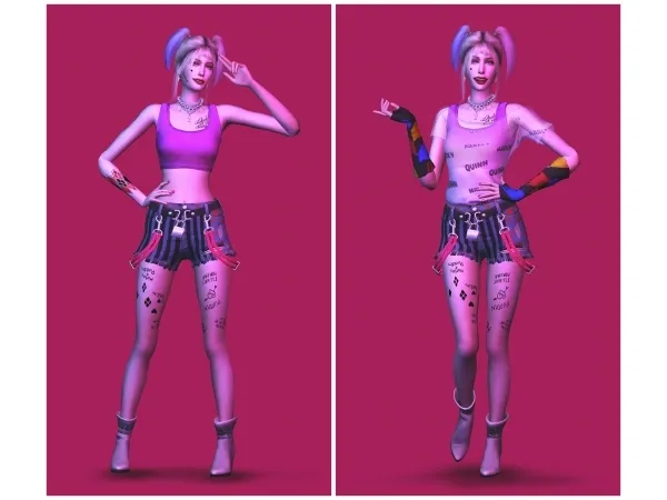 Alpha Harley Quinn by plazasims - The Sims 4 Custom Content