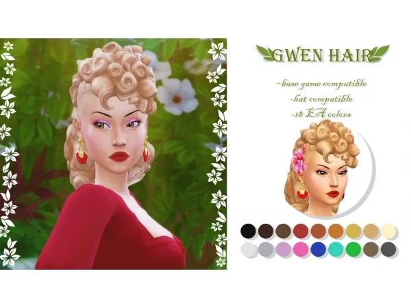 Maxis Match GWEN HAIR by o0o0oo00o0o0o0ooo0o00o0o0 - The Sims 4 Custom Content