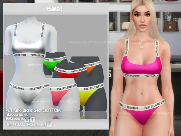 Alpha PLT Silk Bikini SET (BOTTOM) by nitropanic - The Sims 4 custom content