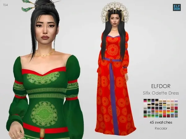 Alpha Unlocked Sifix Odette Dress RC - The Sims 4 Custom Content