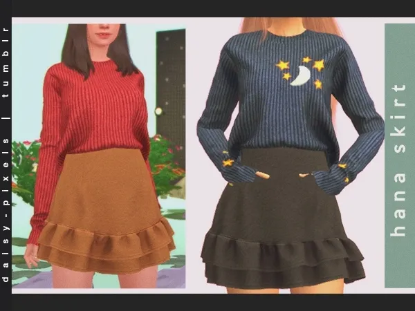 Alpha Hana Skirt ( ) by daisypixels - The Sims 4 custom content