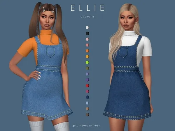 Mix ELLIE overalls - The Sims 4 Custom Content