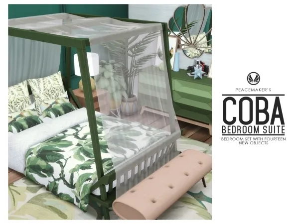 Maxis Match Coba Collection Bedroom Set with 14 Items - The Sims 4 Custom Content