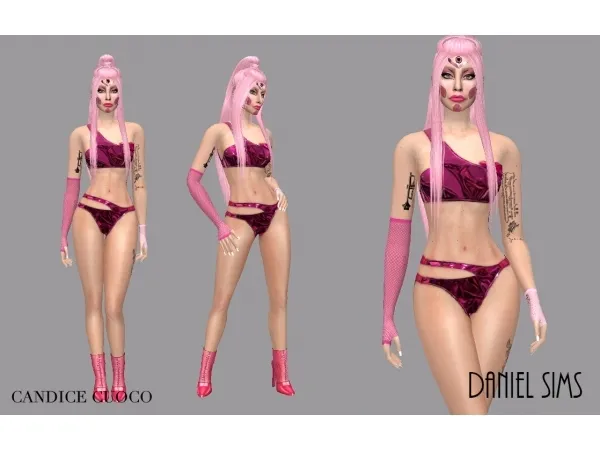 Alpha Lady Gaga in Candice Cuoco - The Sims 4 Custom Content