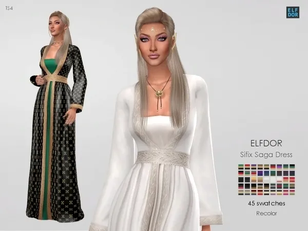 Maxis Match Sifix Saga Dress RC - The Sims 4 Custom Content