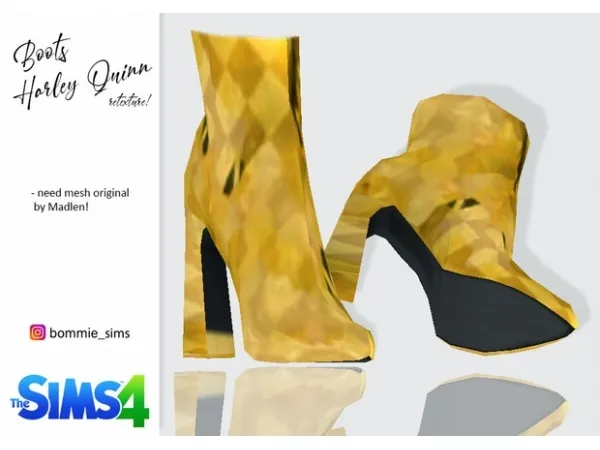 Alpha Boots Harley Quinn Birds of Prey - The Sims 4 Custom Content