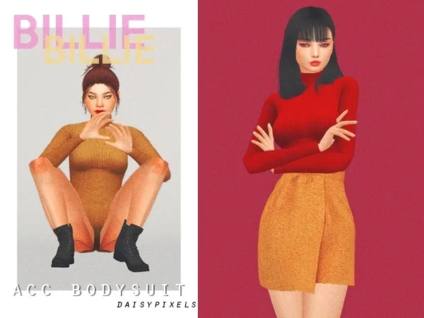 Alpha Billie Acc Bodysuit ( ) by daisypixels - The Sims 4 custom content