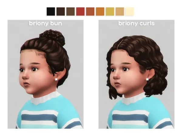 Alpha briony two hairstyles for toddlers by simgguk - The Sims 4 Custom Content