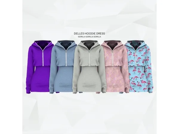 Alpha Delles Hoodie Dress - The Sims 4 Custom Content