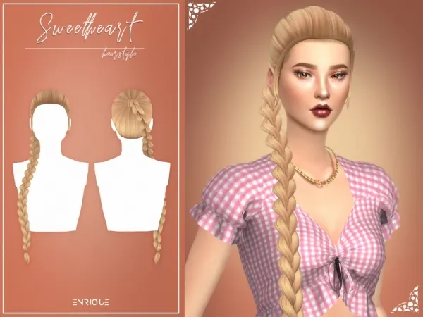 Maxis Match [EnriqueS4] Sweetheart Hairstyle - The Sims 4 Custom Content