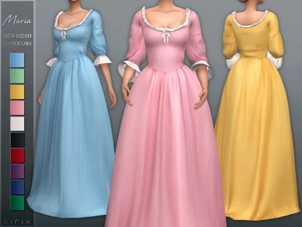 Maxis Match Maria Dress - The Sims 4 Custom Content