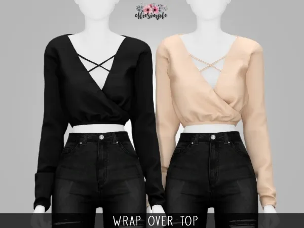 Alpha Elliesimple Wrap Over Top - The Sims 4 Custom Content