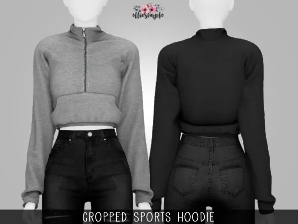 Elliesimple - Cropped Sports Hoodie