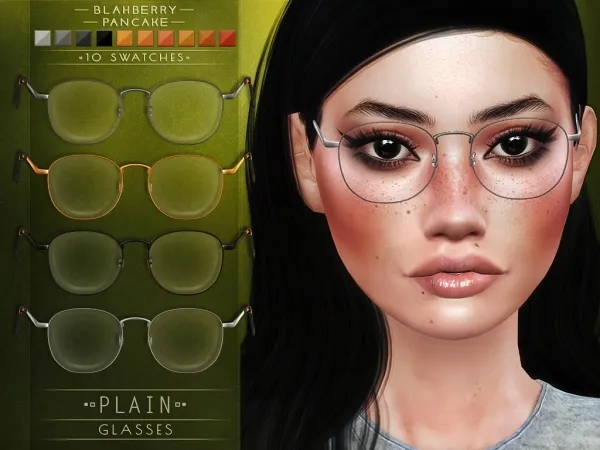 Alpha Blahberry Pancake Plain Glasses - The Sims 4 Custom Content