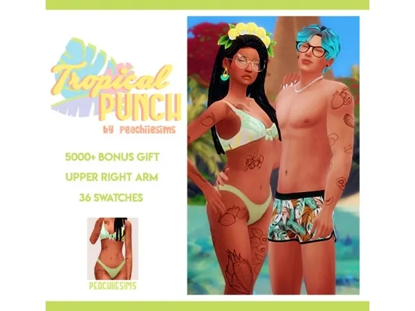 Mix Tropical Punch Tattoos - The Sims 4 Custom Content