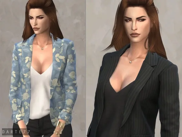 Alpha Blazer and Tank Top - The Sims 4 Custom Content