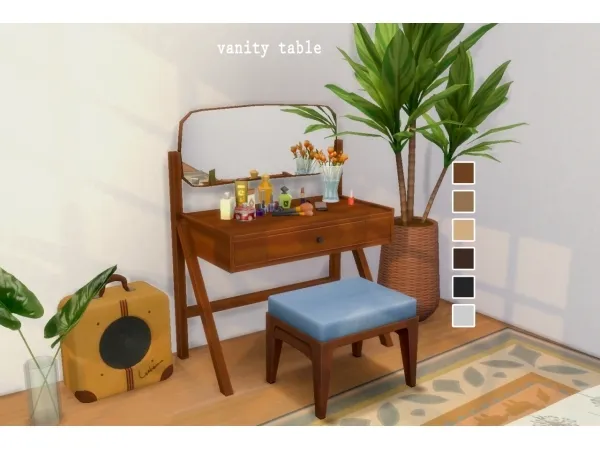 Maxis Match Mid century modern vanity table - The Sims 4 Custom Content