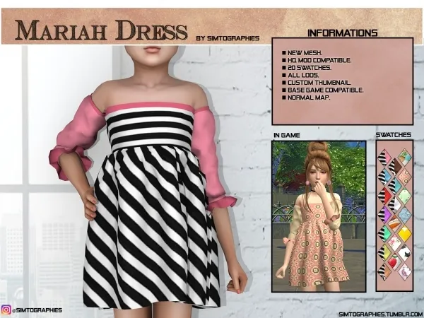 Alpha Mariah Dress - The Sims 4 Custom Content