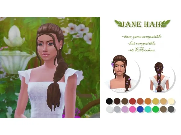 Maxis Match JANE HAIR - The Sims 4 Custom Content