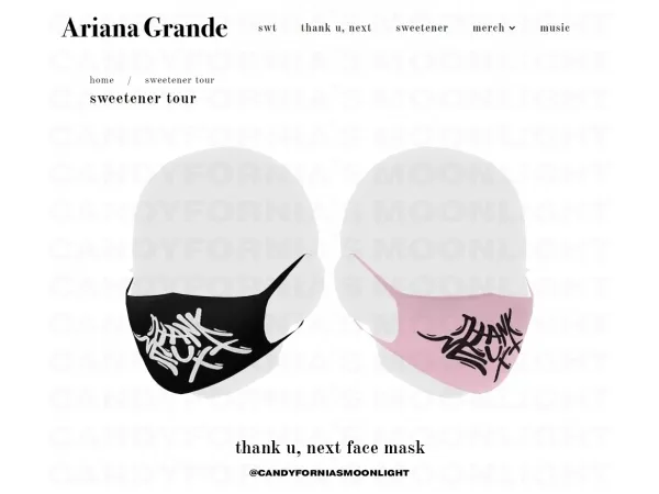 Alpha Ariana Grande Official Store Sweetener World Tour Merchandise thank u next face mask - The Sims 4 Custom Content
