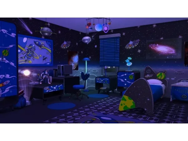 Alpha Andromeda Bedroom Set by simsi45 - The Sims 4 Custom Content