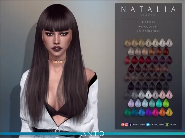 Alpha Natalia (Hairstyle) by simsfinds - The Sims 4 Custom Content