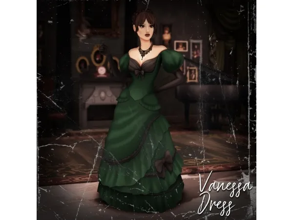 Alpha Vanessa Dress by cooper322 - The Sims 4 Custom Content