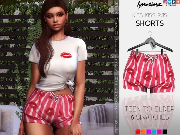 Alpha Lynxsimz KissKiss PJ Shorts - The Sims 4 Custom Content