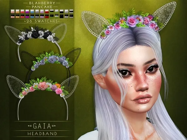 Alpha BlahberryPancake_Gaia_Headband by blahberry-pancake - The Sims 4 Custom Content