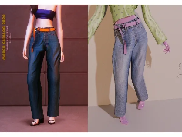 Alpha Ganni SS20 Jeans - The Sims 4 Custom Content