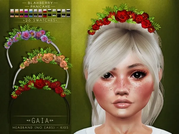 Alpha Blahberry Pancake Gaia Headband KIDS NO EARS by blahberry-pancake - The Sims 4 Custom Content
