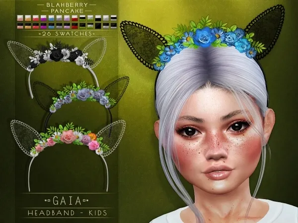 Alpha BlahberryPancake Gaia Headband KIDS by blahberry-pancake - The Sims 4 Custom Content