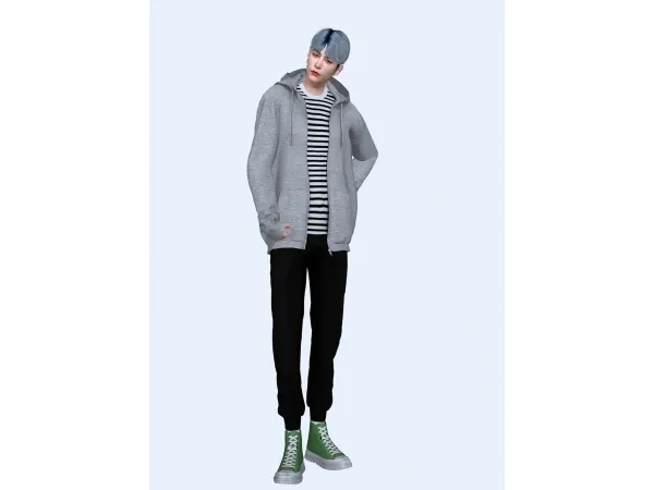 Maxis Match [Noru] Oversized Zip Up Hoodie - The Sims 4 Custom Content