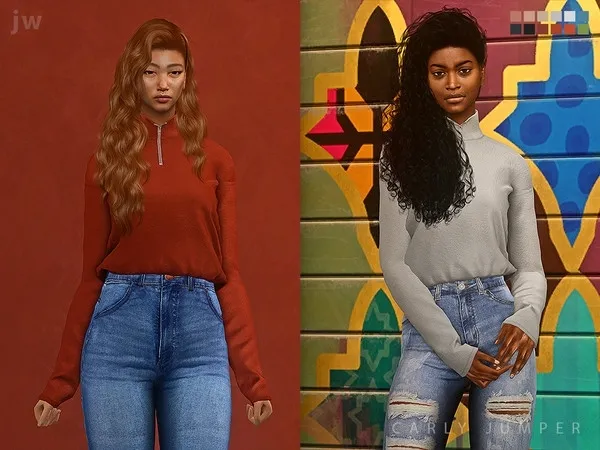 Alpha carly jumper - The Sims 4 Custom Content