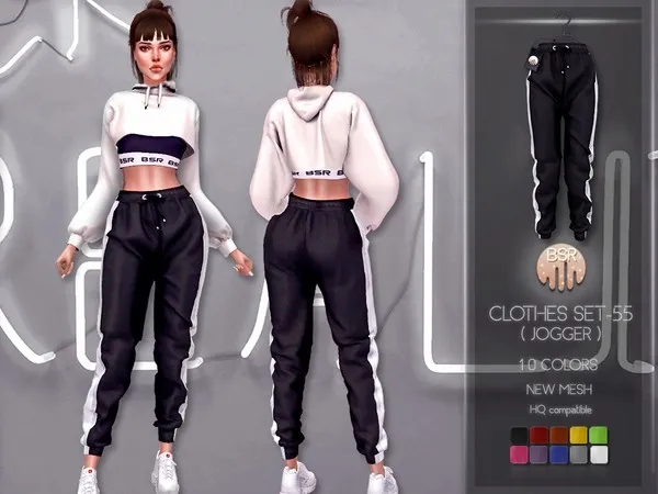 Alpha Clothes SET 55 (JOGGER) BD221 - The Sims 4 Custom Content